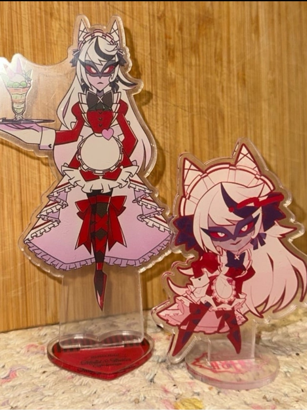 Bundle lot set 2 Hazbin Hotel Carmilla maid cafe anime acrylic figure standee